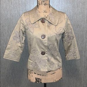 Trend By Theresa Renz Floral Embroidered Blazer S Very Smart Top!